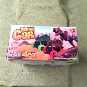 Mini Cars New Dinosaur Pull-Back Racer Inertia Friction Cars 4 Pieces